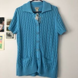 L.L. Bean/ Cable-Knit Blue Sweater Vest